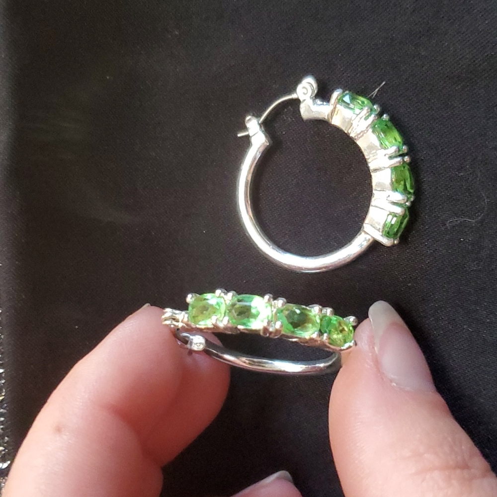 Peridot hoops